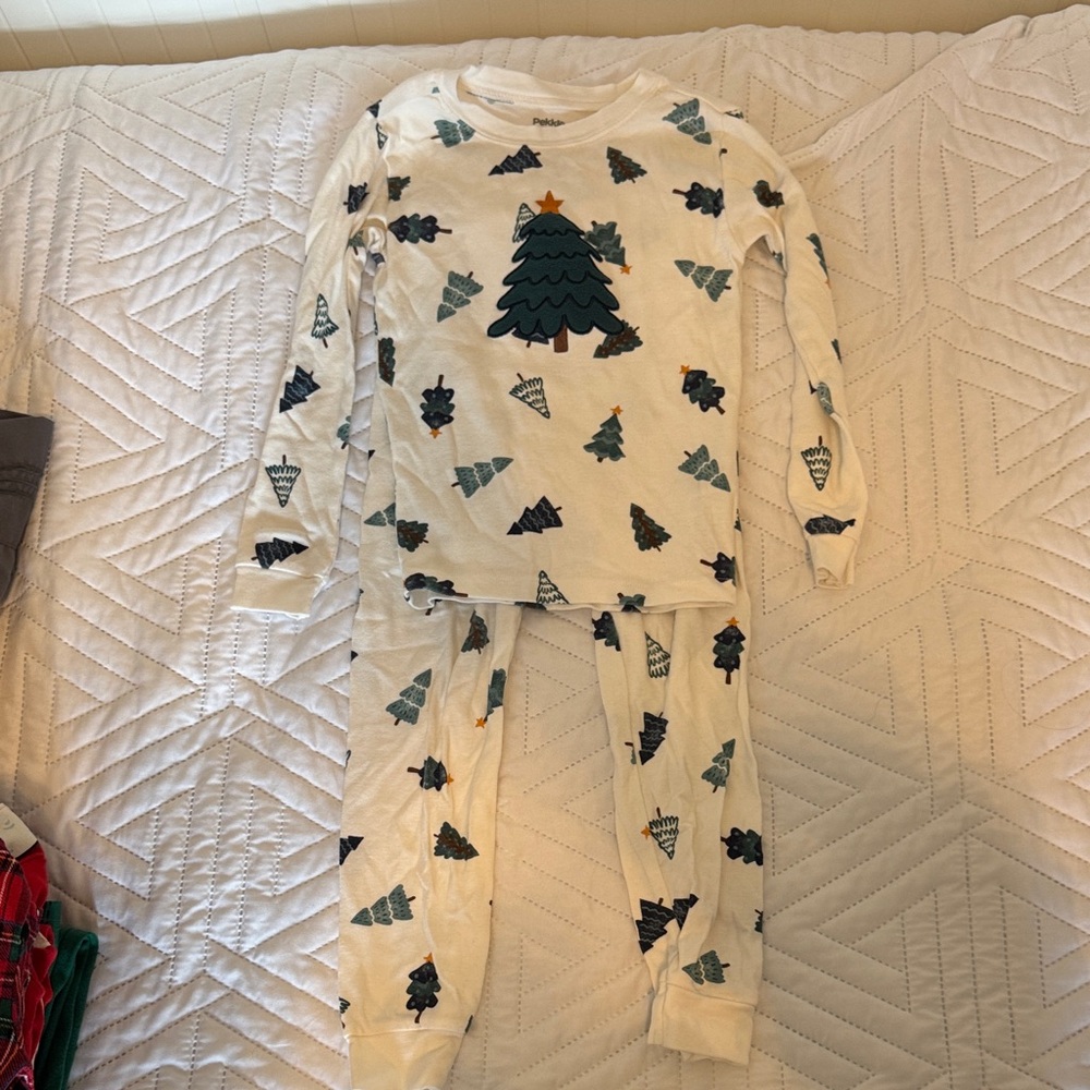 Festive Tree Print Kids Pajama Set